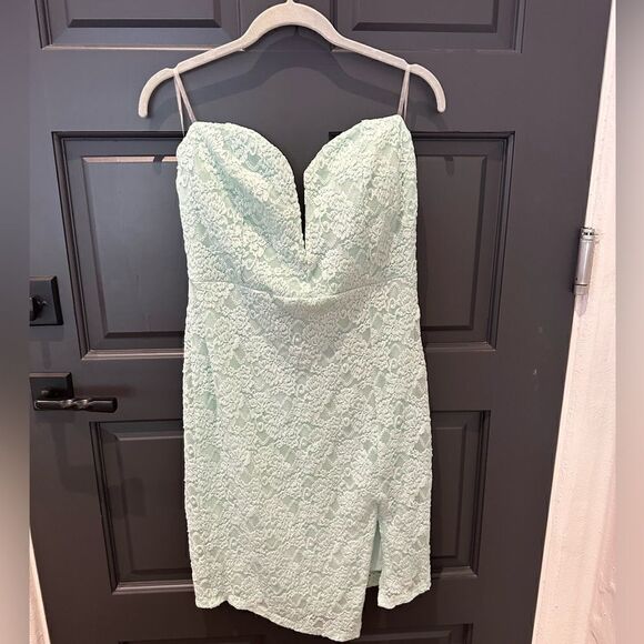 Teal strapless dress - Picture 1 of 5